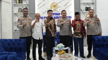 Kapolres Langkat AKBP Hannry PH Tambunan bersilaturahmi dengan Pimpinan DPRD Sumut Ricky Anthony.