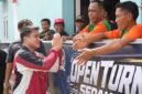 Pimpinan DPRD Sumut Ricky Anthony saat membuka Turnamen Sepak Takraw RA Cup I 2026 di Kelurahan Sidomulyo, Kecamatan Stabat, Langkat.