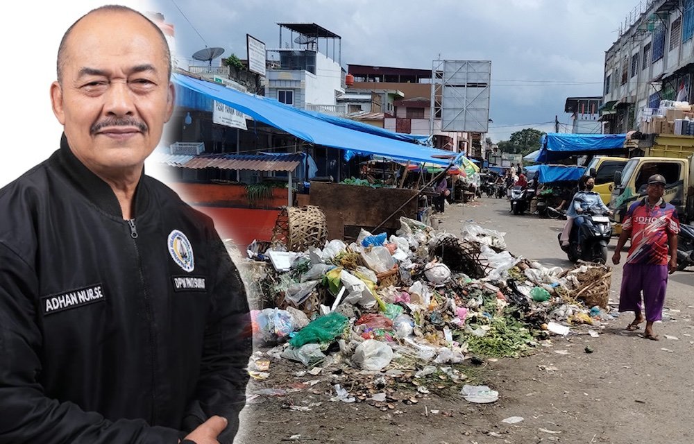 Adhan Nur, tokoh masyarakat mengkritisi ruas jalan di Babalan karena didominasi pedagang.